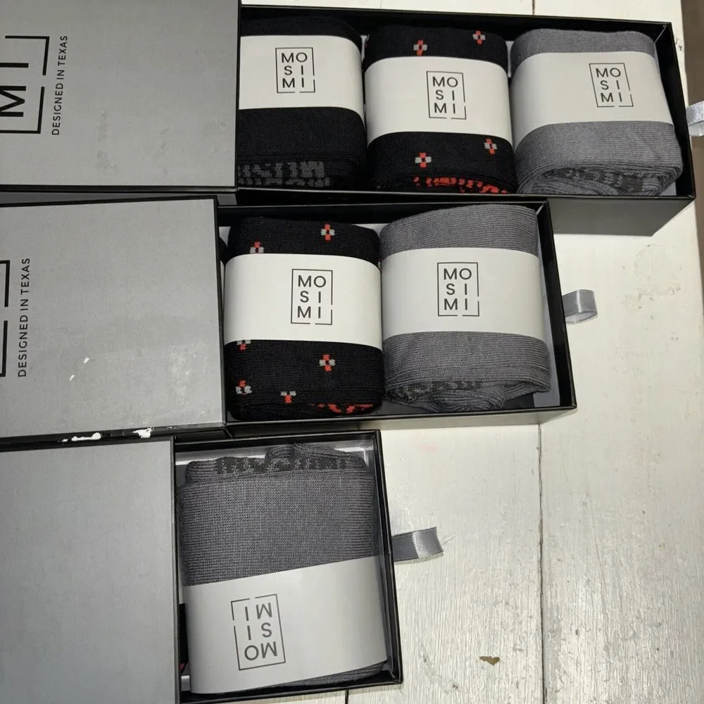 3 Pack, 9 Pairs Luxury Socks Size 9.5 - 13. Men's Womens, Black,‎ Grey, Pattern